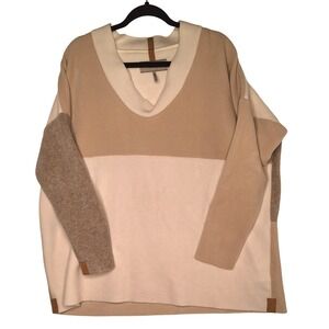 Henriette Steffensen Copenhagen No Waste Fleece Colorblock Pullover Top Neutral
